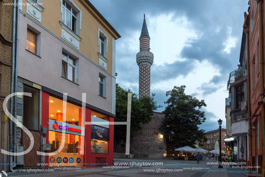 PLOVDIV, BULGARIA - AUGUST 22,  2017: Amazing night photo of Dzhumaya Mosque in city of Plovdiv, Bulgaria