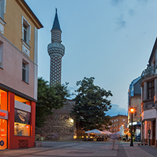 PLOVDIV, BULGARIA - AUGUST 22,  2017: Amazing night photo of Dzhumaya Mosque in city of Plovdiv, Bulgaria
