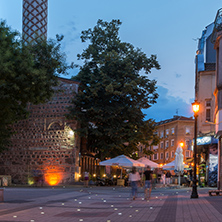 PLOVDIV, BULGARIA - AUGUST 22,  2017: Amazing night photo of Dzhumaya Mosque in city of Plovdiv, Bulgaria