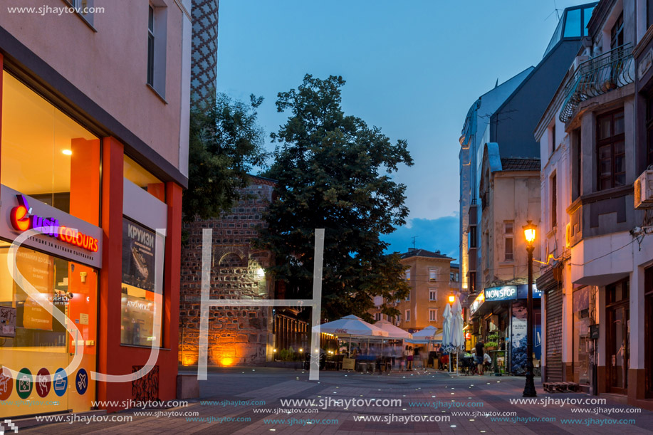 PLOVDIV, BULGARIA - AUGUST 22,  2017: Amazing night photo of Dzhumaya Mosque in city of Plovdiv, Bulgaria