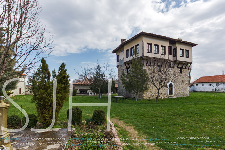 Amazing view of medieval Tower of Angel Voivode in Arapovo Monastery of Saint Nedelya, Plovdiv Region,  Bulgaria