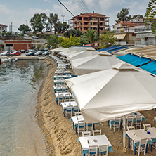 CHALKIDIKI, CENTRAL MACEDONIA, GREECE - AUGUST 25, 2014: Panoramic view of Neos Marmaras at Sithonia peninsula, Chalkidiki, Central Macedonia, Greece