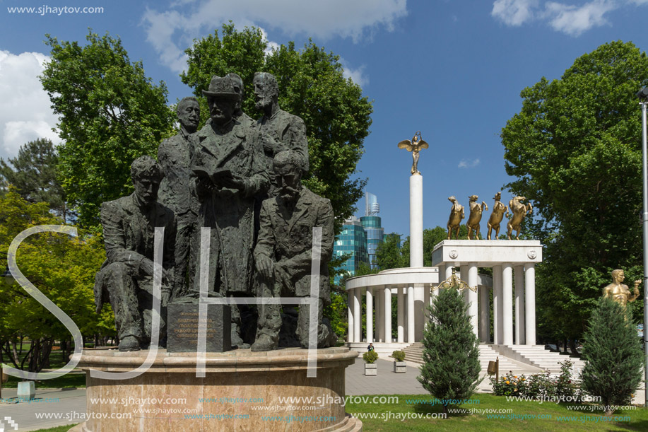 SKOPJE, REPUBLIC OF MACEDONIA - MAY  13, 2017:  Memorial of the Fallen Heroes in city of Skopje, Republic of Macedonia