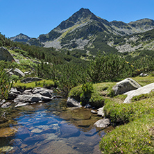 Amazing landscape with Valyavitsa river and Valyavishki chukar peak, Pirin Mountain, Bulgaria