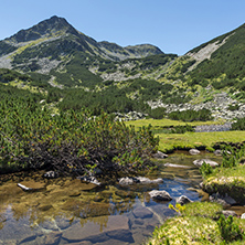 Amazing landscape with Valyavitsa river and Valyavishki chukar peak, Pirin Mountain, Bulgaria