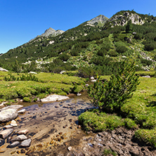 Amazing landscape with Valyavitsa river and Valyavishki chukar peak, Pirin Mountain, Bulgaria