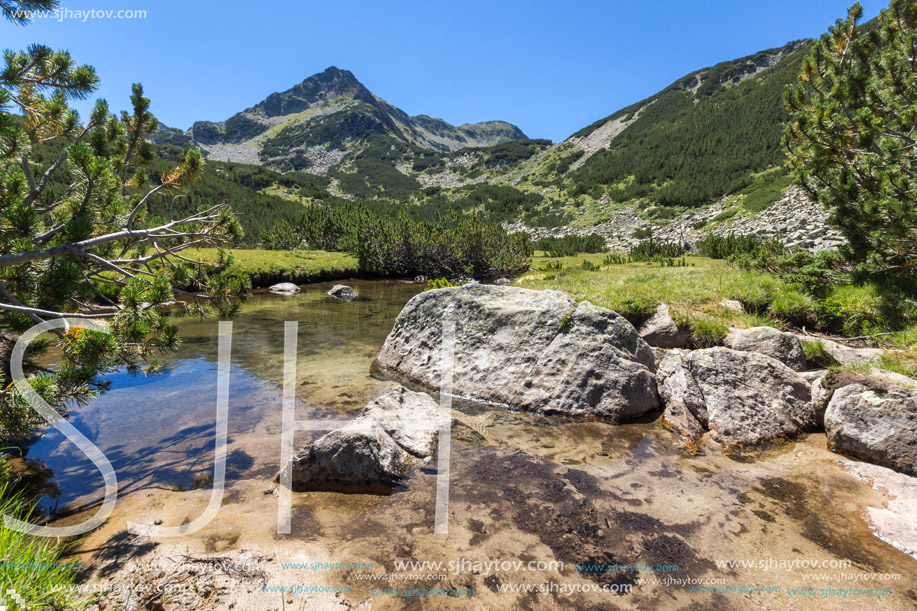 Amazing landscape with Valyavitsa river and Valyavishki chukar peak, Pirin Mountain, Bulgaria