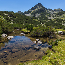 Amazing landscape with Valyavitsa river and Valyavishki chukar peak, Pirin Mountain, Bulgaria