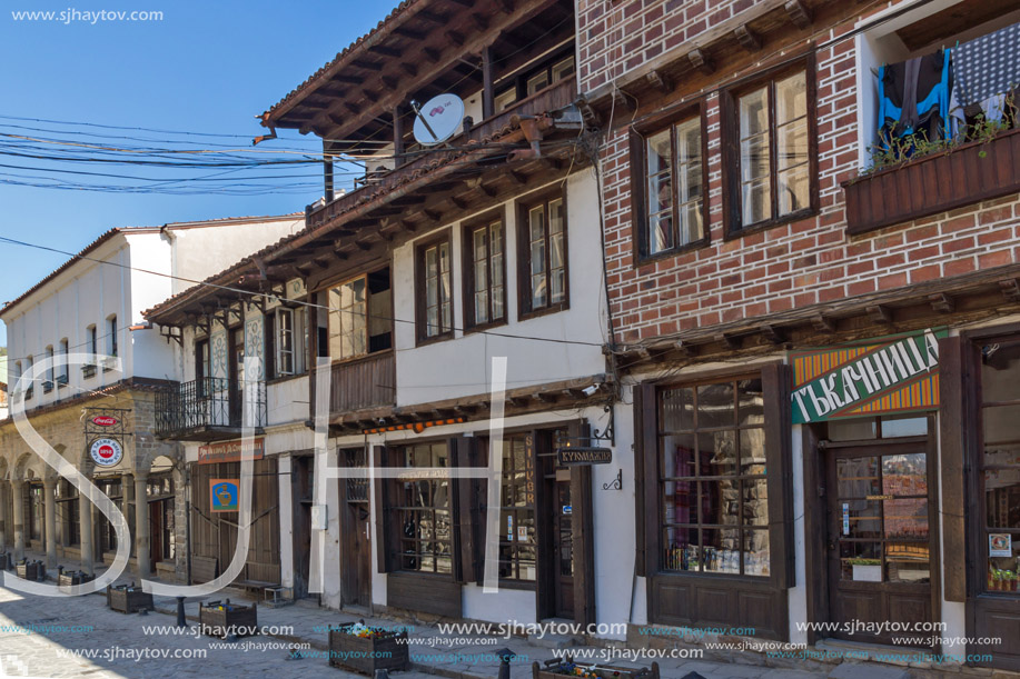 VELIKO TARNOVO, BULGARIA -  APRIL 11, 2017: Houses in old town of city of Veliko Tarnovo, Bulgaria