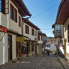 VELIKO TARNOVO, BULGARIA -  APRIL 11, 2017: Houses in old town of city of Veliko Tarnovo, Bulgaria