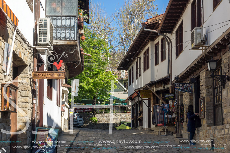 VELIKO TARNOVO, BULGARIA -  APRIL 11, 2017: Houses in old town of city of Veliko Tarnovo, Bulgaria