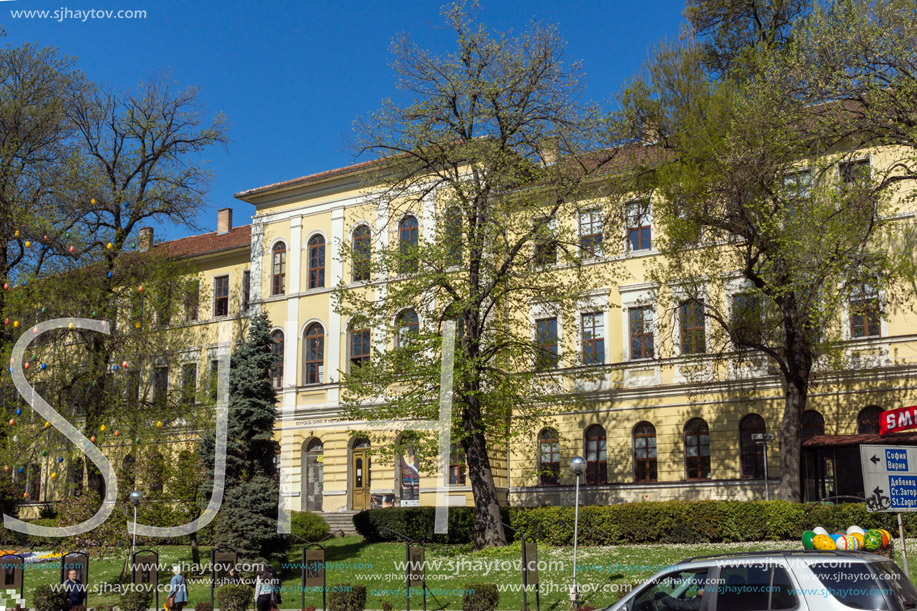 VELIKO TARNOVO, BULGARIA -  APRIL 11, 2017: Spring view of Faculty of Fine Arts at Veliko Tarnovo University, Bulgaria