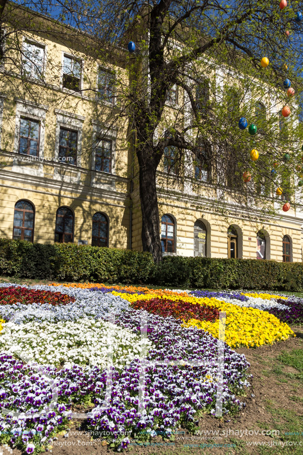 VELIKO TARNOVO, BULGARIA -  APRIL 11, 2017: Spring view of Faculty of Fine Arts at Veliko Tarnovo University, Bulgaria