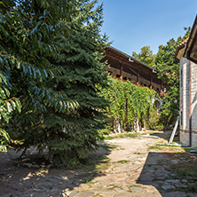 BACHKOVO MONASTERY, BULGARIA - AUGUST 23, 2017:  Panoramic view of Medieval Bachkovo Monastery, Bulgaria