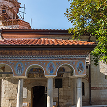 BACHKOVO MONASTERY, BULGARIA - AUGUST 23, 2017:  Panoramic view of Medieval Bachkovo Monastery, Bulgaria