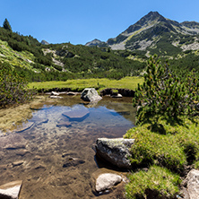Amazing landscape with Valyavitsa river and Valyavishki chukar peak, Pirin Mountain, Bulgaria