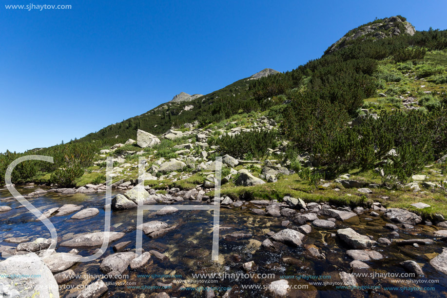 Amazing landscape with Valyavitsa river and Valyavishki chukar peak, Pirin Mountain, Bulgaria