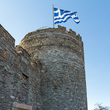 Tower of the Byzantine fortress in Kavala, East Macedonia and Thrace, Greece