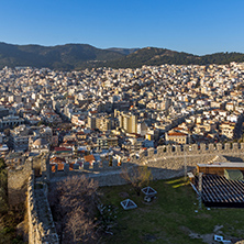 Sunset Panorama to city of Kavala, East Macedonia and Thrace, Greece