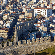 Sunset Panorama to city of Kavala, East Macedonia and Thrace, Greece