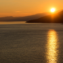 Amazing sunset in city of Kavala, East Macedonia and Thrace, Greece