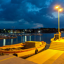 CHERNOMORETS, BULGARIA - AUGUST 15, 2017: Amazing Night seascape of port of Chernomorets, Burgas region, Bulgaria