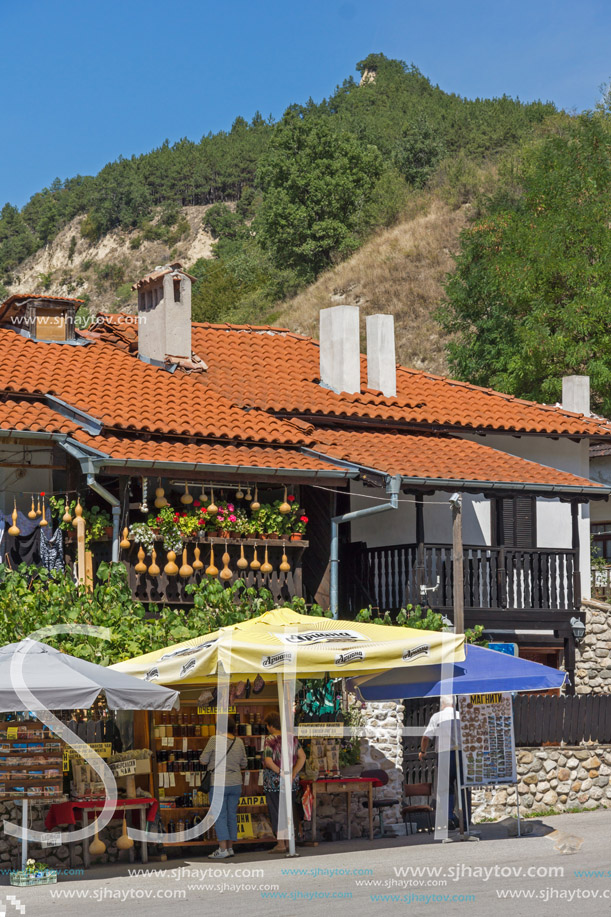 MELNIK, BULGARIA - SEPTEMBER 7, 2017:  Panorama with Old houses in town of Melnik, Blagoevgrad region, Bulgaria