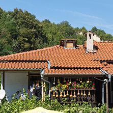 MELNIK, BULGARIA - SEPTEMBER 7, 2017:  Panorama with Old houses in town of Melnik, Blagoevgrad region, Bulgaria