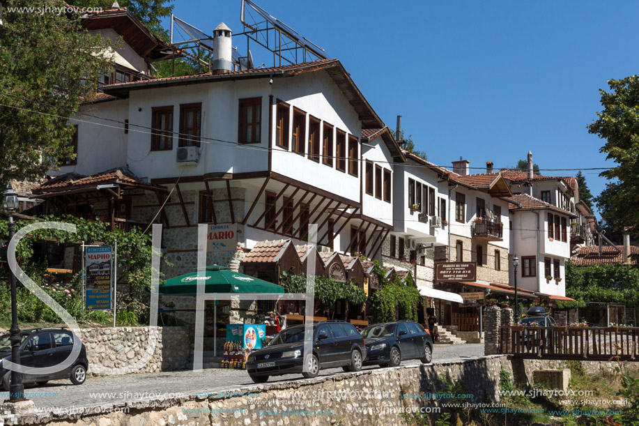 MELNIK, BULGARIA - SEPTEMBER 7, 2017:  Panorama with Old houses in town of Melnik, Blagoevgrad region, Bulgaria