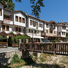 MELNIK, BULGARIA - SEPTEMBER 7, 2017:  Panorama with Old houses in town of Melnik, Blagoevgrad region, Bulgaria