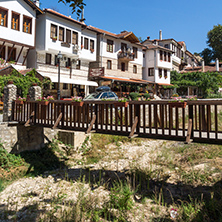 MELNIK, BULGARIA - SEPTEMBER 7, 2017:  Panorama with Old houses in town of Melnik, Blagoevgrad region, Bulgaria