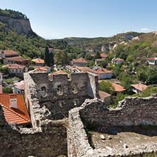 MELNIK, BULGARIA - SEPTEMBER 7, 2017:  Panorama with Old houses in town of Melnik, Blagoevgrad region, Bulgaria