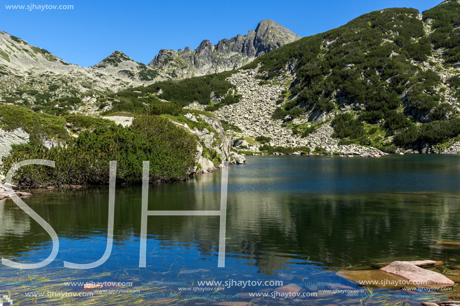 Amazing Panorama with  Valyavishko Lake and Dzhangal peak, Pirin Mountain, Bulgaria