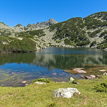 Amazing Panorama with  Valyavishko Lake and Dzhangal peak, Pirin Mountain, Bulgaria