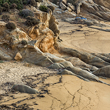 Panoramic view of Griavas Beach at Sithonia peninsula, Chalkidiki, Central Macedonia, Greece