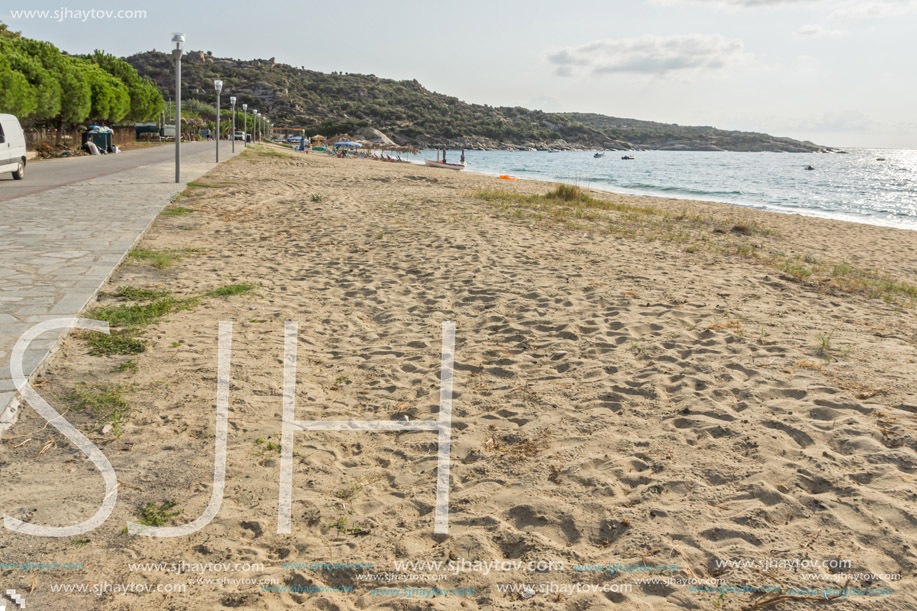 Panoramic view of Valti Beach at Sithonia peninsula, Chalkidiki, Central Macedonia, Greece