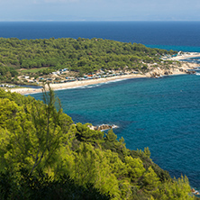 Panoramic view of Platanitsi Beach at Sithonia peninsula, Chalkidiki, Central Macedonia, Greece