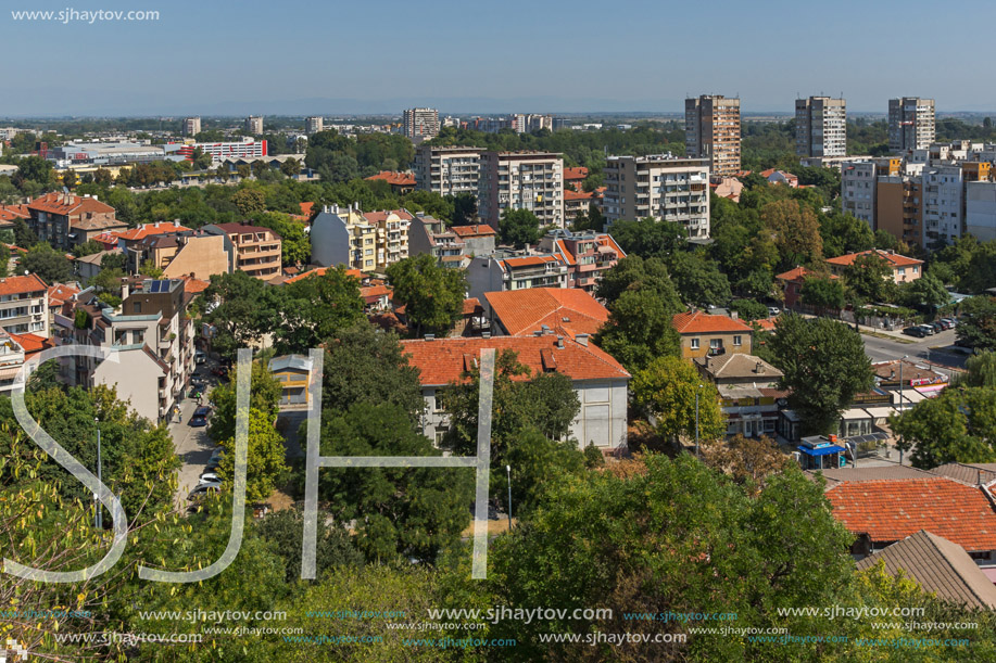 Amazing Panorama to City of Plovdiv from nebet tepe hill, Bulgaria