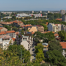 Amazing Panorama to City of Plovdiv from nebet tepe hill, Bulgaria