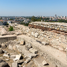 Amazing Panorama to City of Plovdiv from nebet tepe hill, Bulgaria