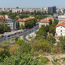 Amazing Panorama to City of Plovdiv from nebet tepe hill, Bulgaria