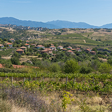 Panoramic view of Lozenitsa Village and Vine plantations near Melnik town, Blagoevgrad region, Bulgaria