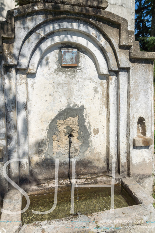 Panoramic view of Medieval church near tomb of Yane Sandanski in Rozhen village, Blagoevgrad region, Bulgaria