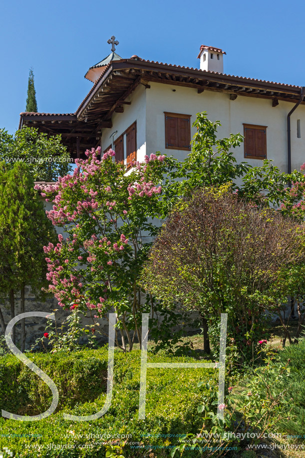 Outside view of  Rozhen Monastery of the Nativity of the Mother of God, Blagoevgrad region, Bulgaria