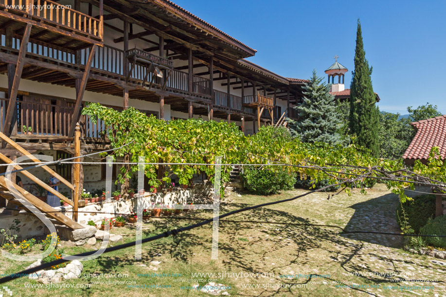 Inside view of  Rozhen Monastery of the Nativity of the Mother of God, Blagoevgrad region, Bulgaria