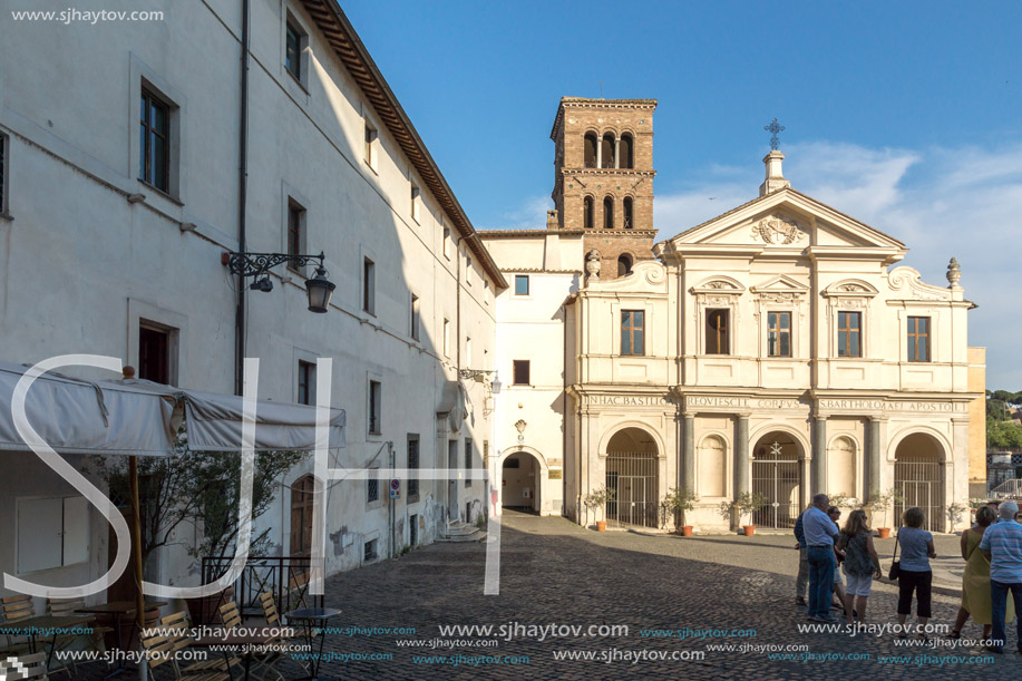 ROME, ITALY - JUNE 22, 2017: Basilica of St. Bartholomew on the Island in city of Rome, Italy