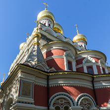Autumn view of Russian church (Monastery Nativity) in town of Shipka, Stara Zagora Region, Bulgaria