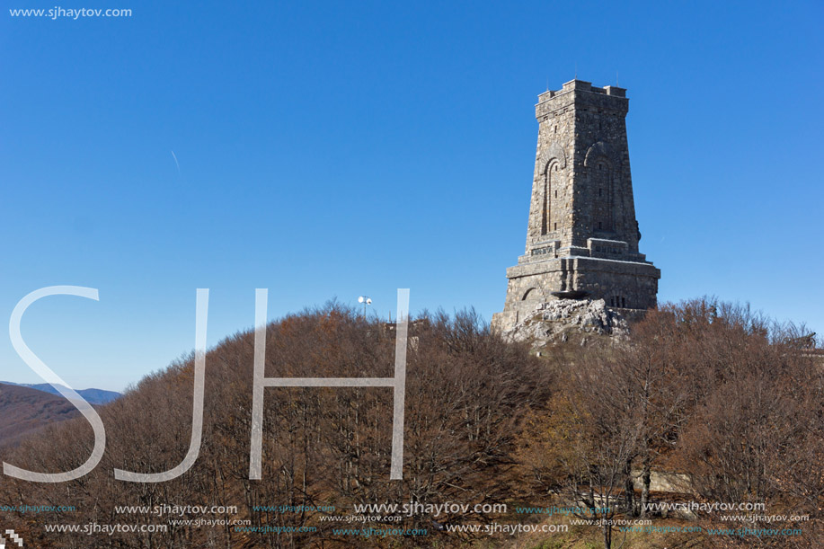 Autumn view of Monument to Liberty Shipka, Stara Zagora Region, Bulgaria