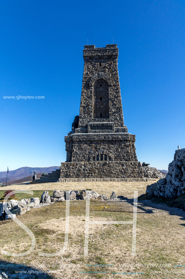 Autumn view of Monument to Liberty Shipka, Stara Zagora Region, Bulgaria