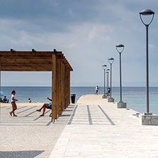 CHALKIDIKI, CENTRAL MACEDONIA, GREECE - AUGUST 25, 2014:  Panoramic view of port of Nikiti at Sithonia peninsula, Chalkidiki, Central Macedonia, Greece